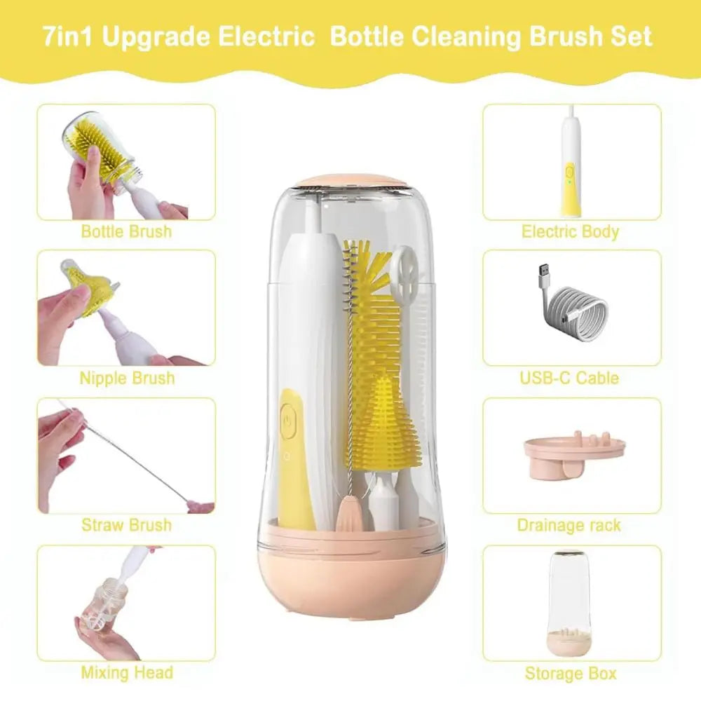 Electric Travel Baby Bottle Brush Set